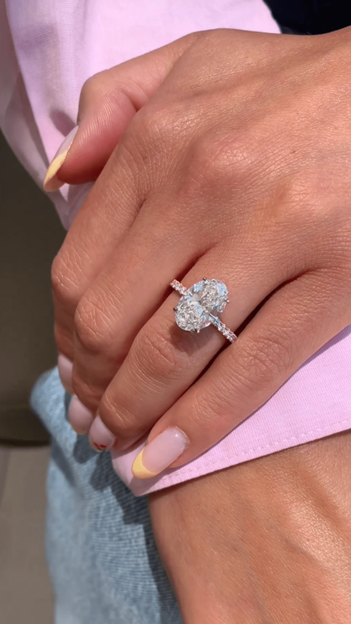 2.50 Carat Oval Cut Diamond Ring Hidden Halo Pave Prong Set - Mivaan Fine Jewelry