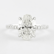 2.50 Carat Oval Cut Diamond Ring Hidden Halo Pave Prong Set - Mivaan Fine Jewelry