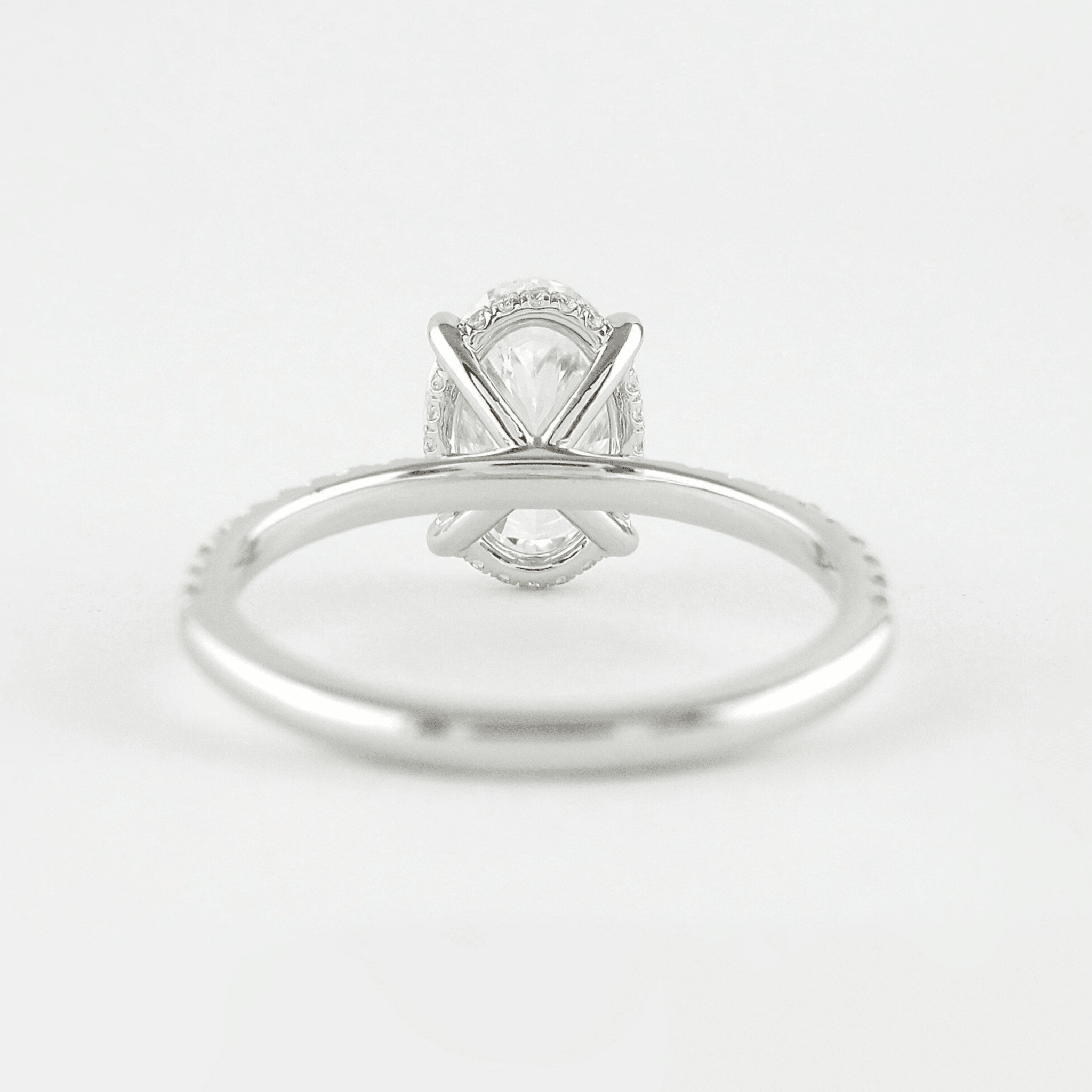 2.50 Carat Oval Cut Diamond Ring Hidden Halo Pave Prong Set - Mivaan Fine Jewelry