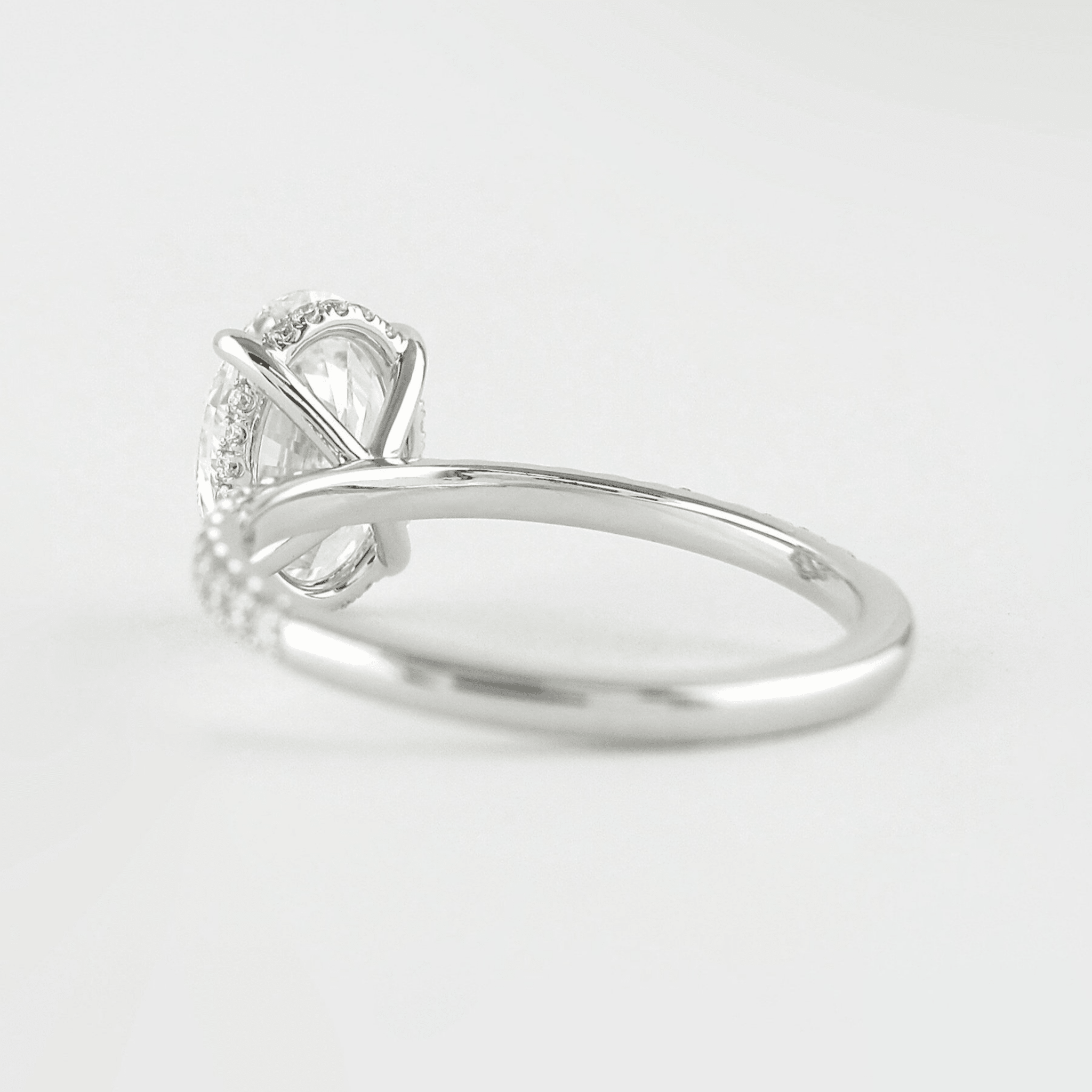 2.50 Carat Oval Cut Diamond Ring Hidden Halo Pave Prong Set - Mivaan Fine Jewelry