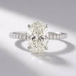 2.50 Carat Oval Cut Diamond Ring Hidden Halo Pave Prong Set - Mivaan Fine Jewelry