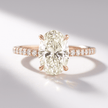 2.50 Carat Oval Cut Diamond Ring Hidden Halo Pave Prong Set - Mivaan Fine Jewelry