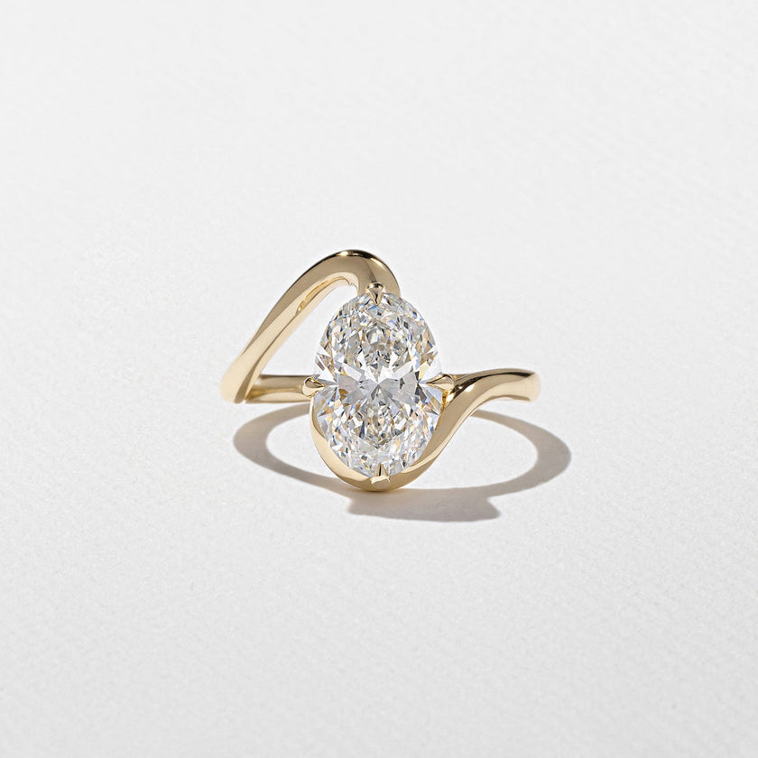 2.50 Carat Oval Cut Lab Grown Diamond Bypass Ring in 14K Solid Gold - Mivaan Fine Jewelry