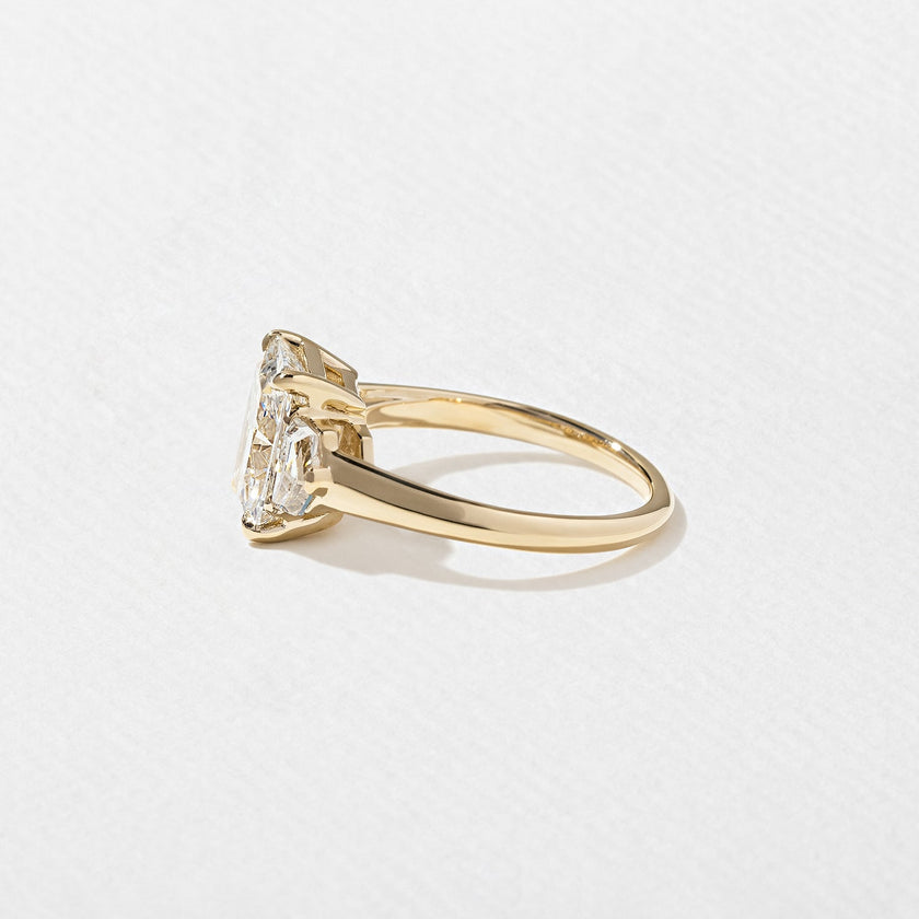 2.50 Carat Radiant Cut Lab Grown Diamond Three Stone Ring in 14K Yellow Gold - Mivaan Fine Jewelry