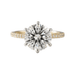 2.50 Carat Round Cut Diamond Engagement Ring 6 Prong Pave Band - Mivaan Fine Jewelry
