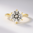 2.50 Carat Round Cut Diamond Engagement Ring 6 Prong Pave Band - Mivaan Fine Jewelry