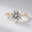 2.50 Carat Round Cut Diamond Engagement Ring 6 Prong Pave Band - Mivaan Fine Jewelry