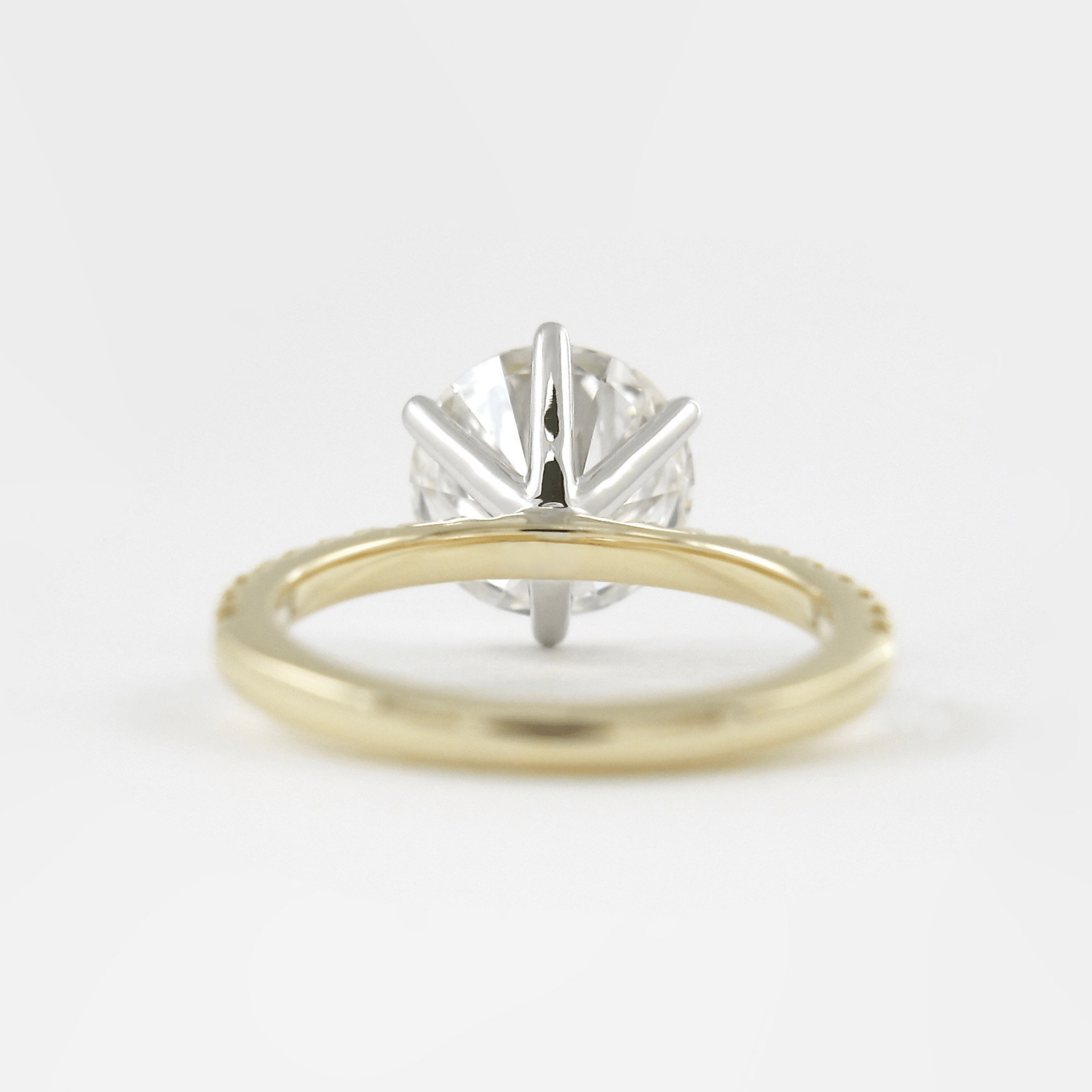 2.50 Carat Round Cut Diamond Engagement Ring 6 Prong Pave Band - Mivaan Fine Jewelry