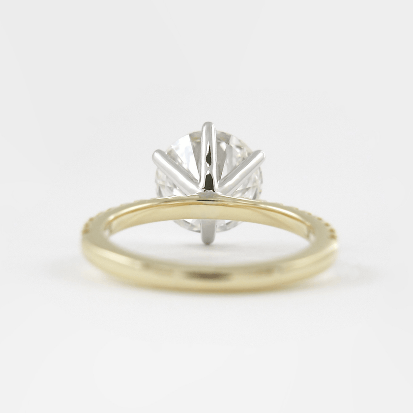 2.50 Carat Round Cut Diamond Engagement Ring 6 Prong Pave Band - Mivaan Fine Jewelry