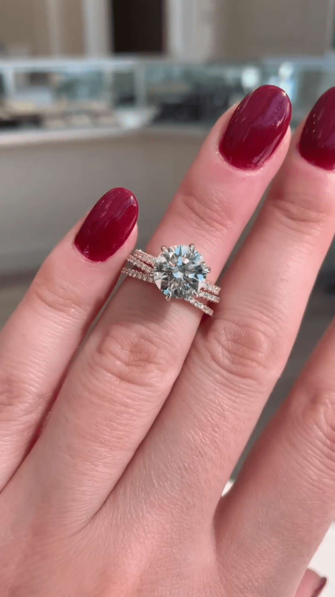 2.50 Carat Round Cut Diamond Engagement Ring 6 Prong Pave Band - Mivaan Fine Jewelry