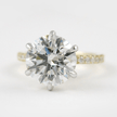 2.50 Carat Round Cut Diamond Engagement Ring 6 Prong Pave Band - Mivaan Fine Jewelry