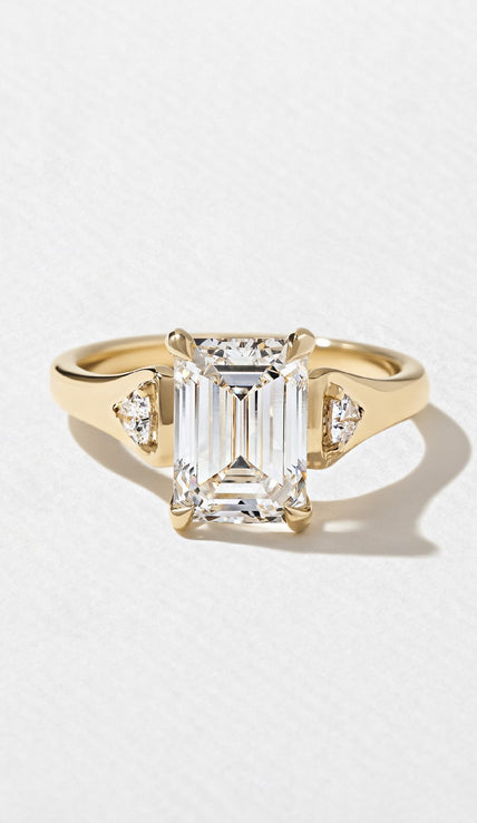 2.85 Carat Emerald Cut Lab Diamond Engagement Ring - Mivaan Fine Jewelry