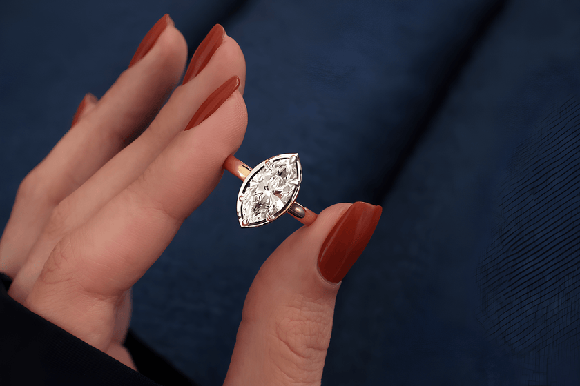 2CT Marquise Cut Lab Grown Diamond Engagement Ring for Women - Mivaan Fine Jewelry