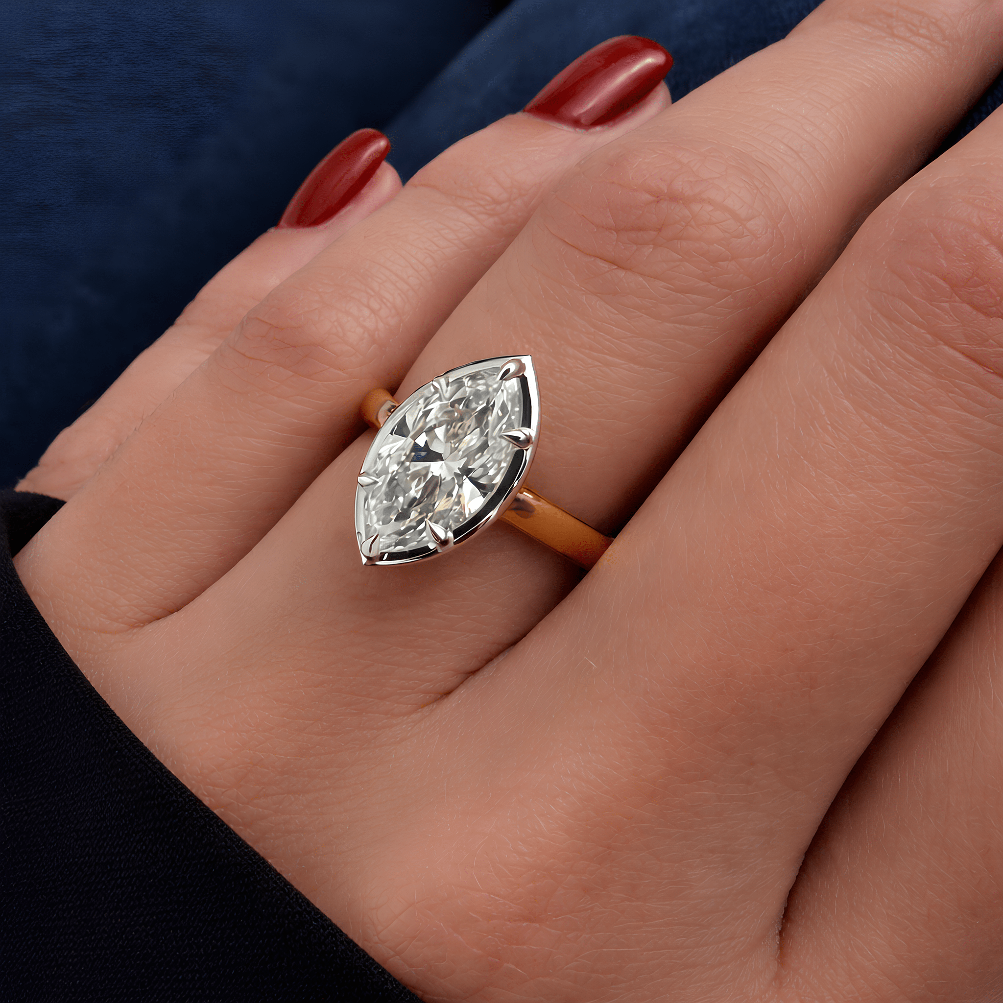 2CT Marquise Cut Lab Grown Diamond Engagement Ring for Women - Mivaan Fine Jewelry