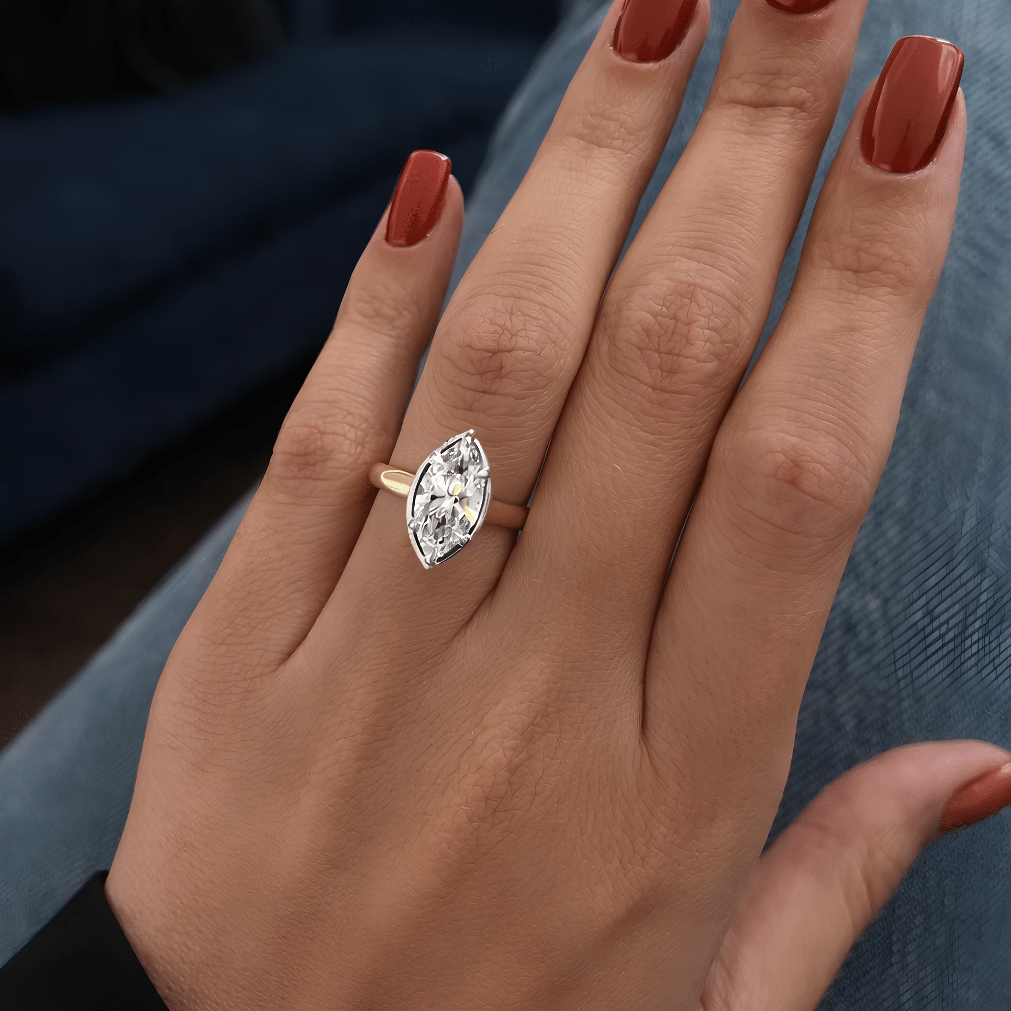 2CT Marquise Cut Lab Grown Diamond Engagement Ring for Women - Mivaan Fine Jewelry