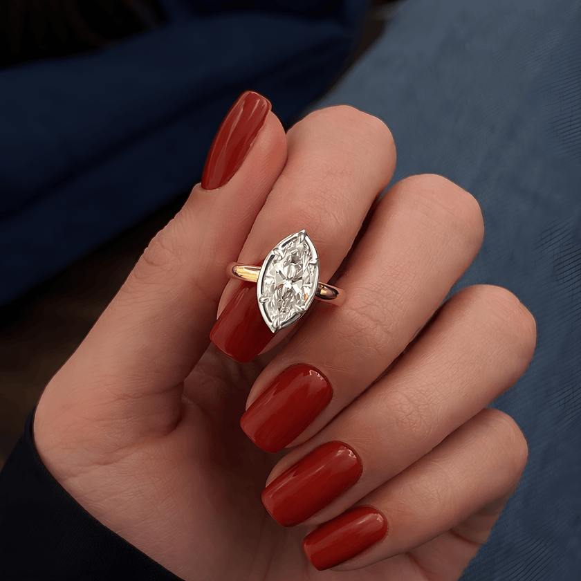 2CT Marquise Cut Lab Grown Diamond Engagement Ring for Women - Mivaan Fine Jewelry