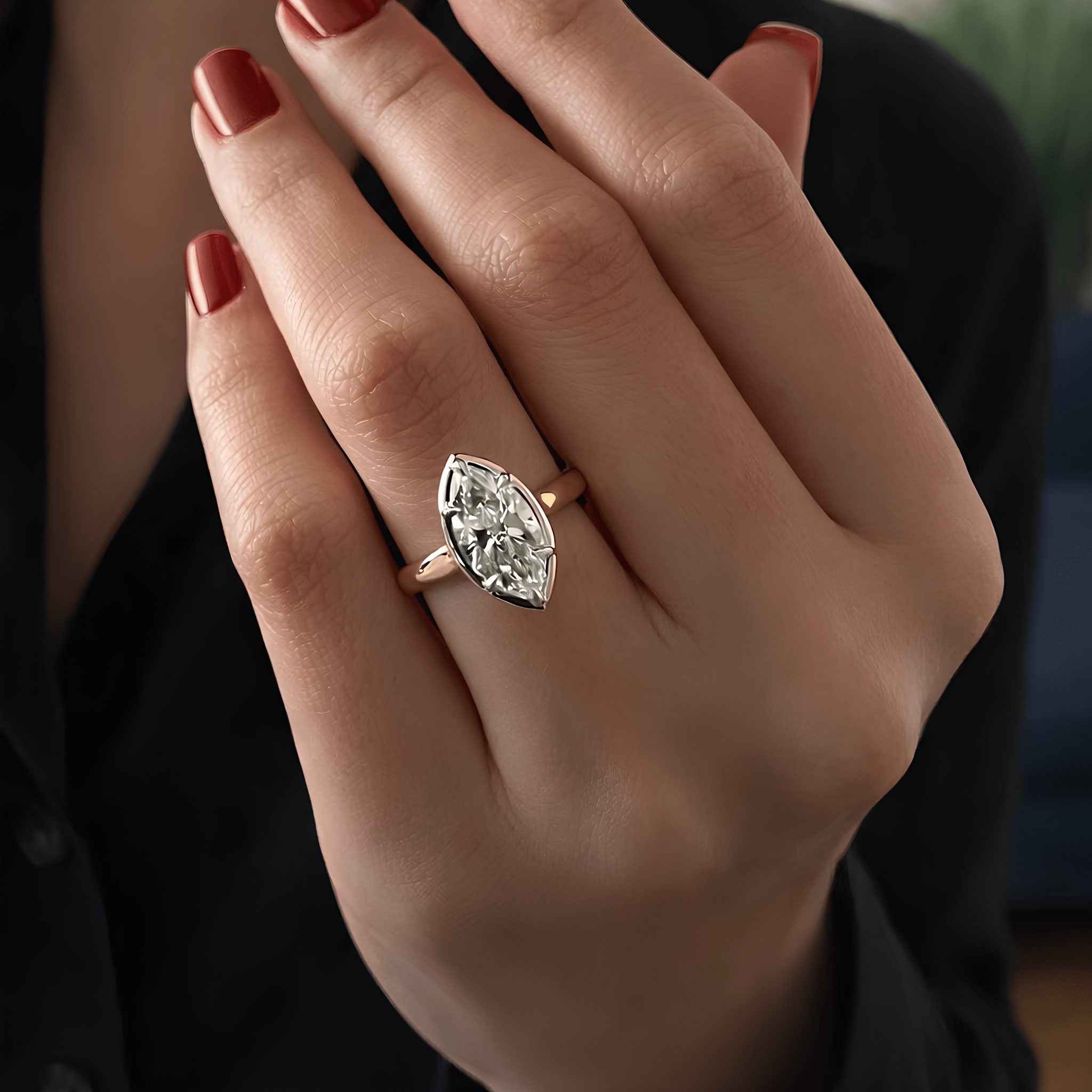 2CT Marquise Cut Lab Grown Diamond Engagement Ring for Women - Mivaan Fine Jewelry