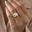 3 Carat Asscher Cut Lab Grown Diamond Bezel Set Ring 14K Solid Gold - Mivaan Fine Jewelry