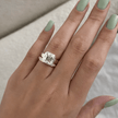 3 Carat Asscher Cut Lab Grown Diamond Bezel Set Ring 14K Solid Gold - Mivaan Fine Jewelry