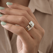 3 Carat Asscher Cut Lab Grown Diamond Bezel Set Ring for Women - Mivaan Fine Jewelry