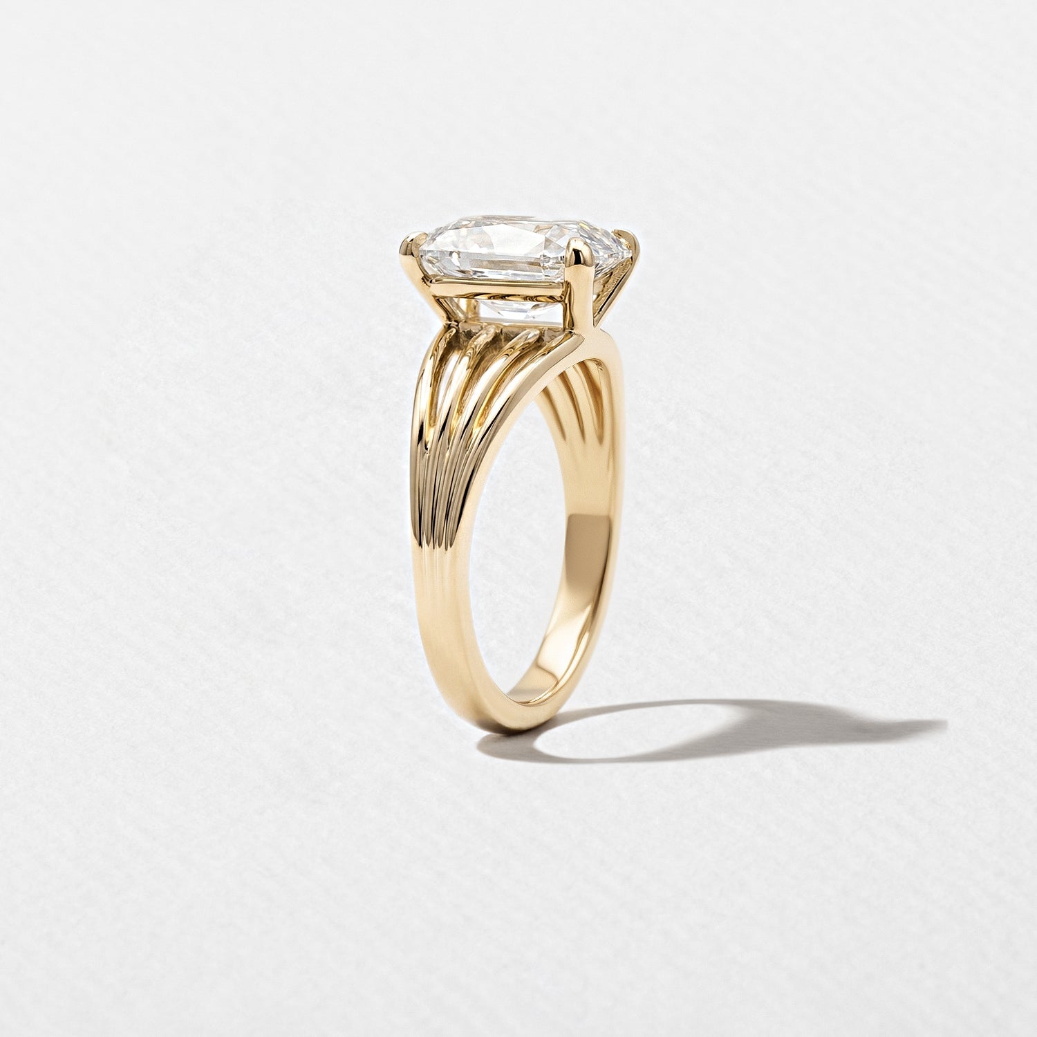 3 Carat Cushion Cut Lab Diamond Solitaire Ring Multi Band Ring - Mivaan Fine Jewelry