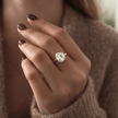 3 Carat Cushion Lab Grown Diamond Half Bezel Engagement Ring - Mivaan Fine Jewelry