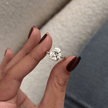 3 Carat Cushion Lab Grown Diamond Half Bezel Engagement Ring - Mivaan Fine Jewelry