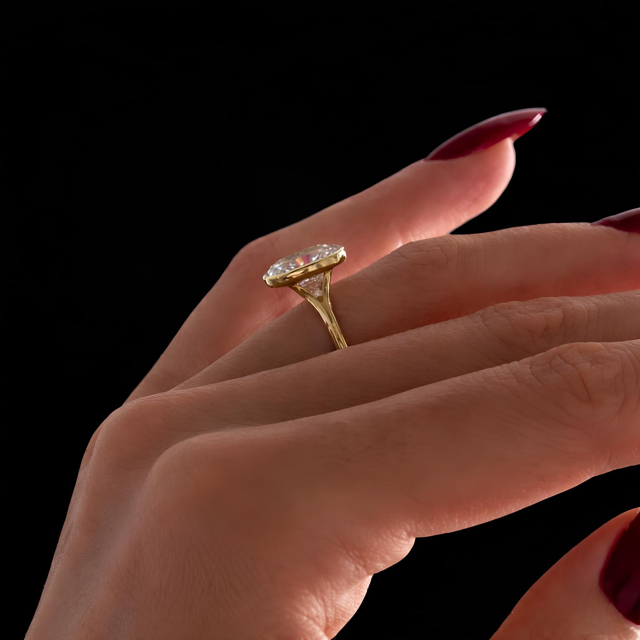 3 Carat Elongated Cushion Cut Lab Grown Diamond Ring 14K Solid Gold - Mivaan Fine Jewelry