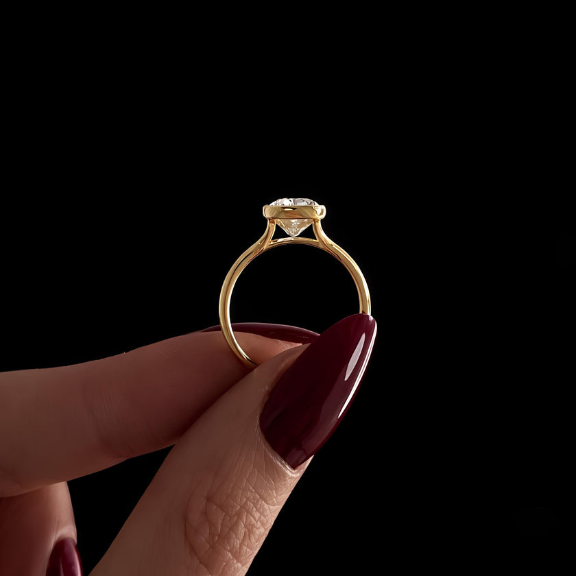 3 Carat Elongated Cushion Cut Lab Grown Diamond Ring 14K Solid Gold - Mivaan Fine Jewelry
