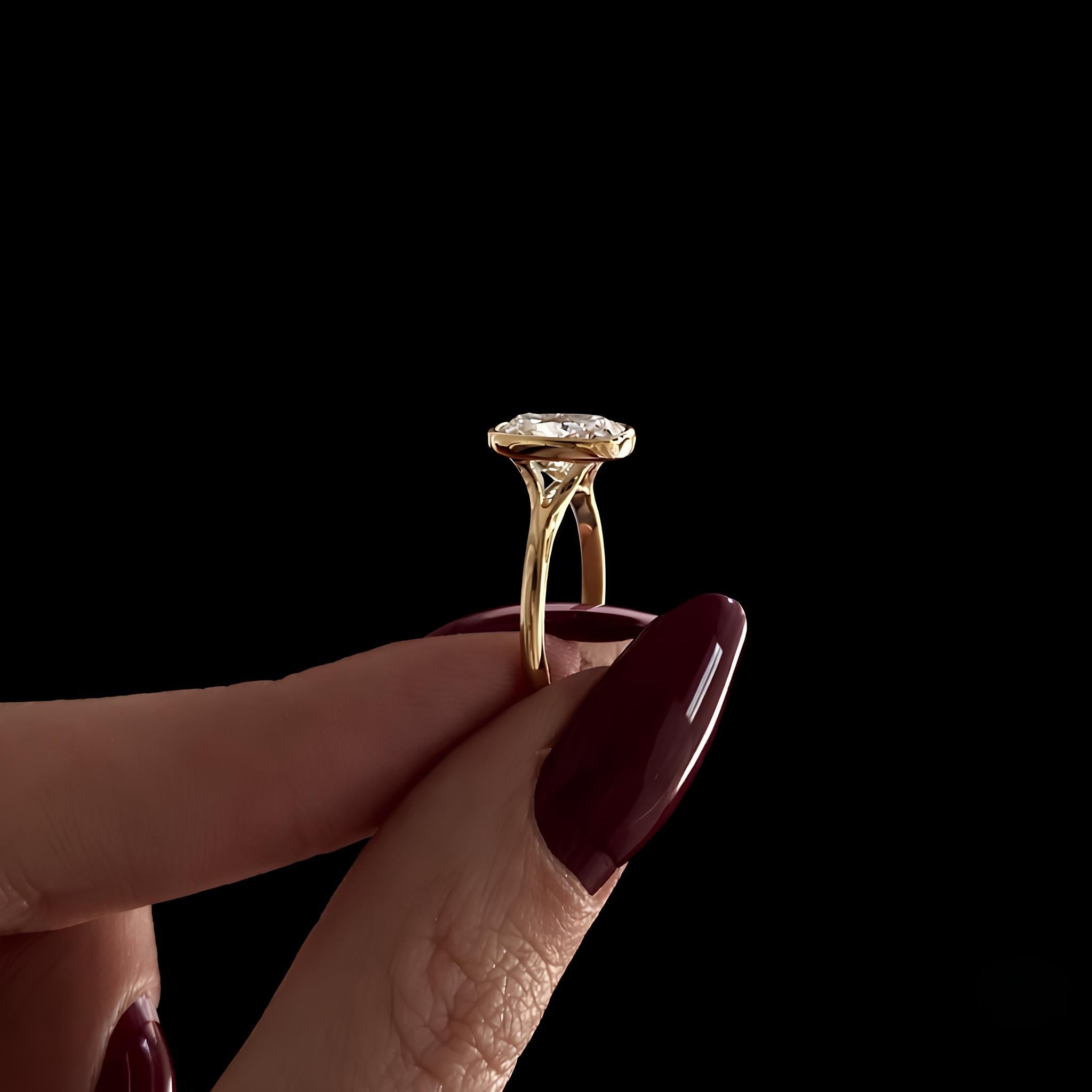 3 Carat Elongated Cushion Cut Lab Grown Diamond Ring 14K Solid Gold - Mivaan Fine Jewelry