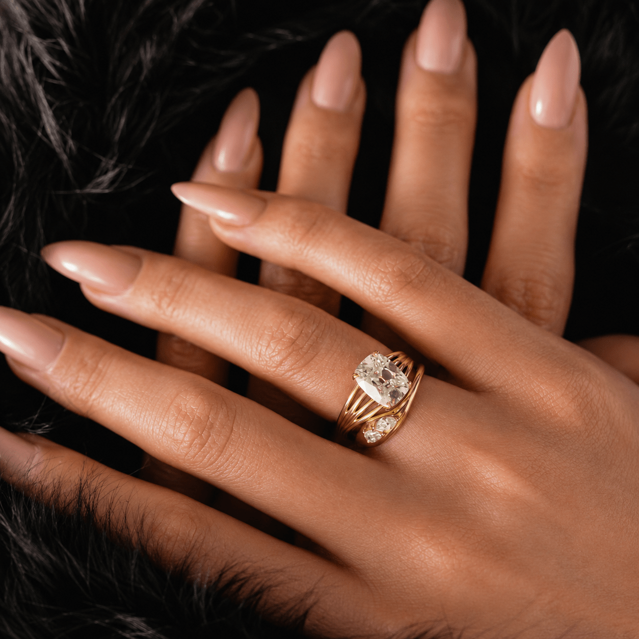 3 Carat Elongated Cushion Cut Lab Grown Diamond Solitaire Ring - Mivaan Fine Jewelry