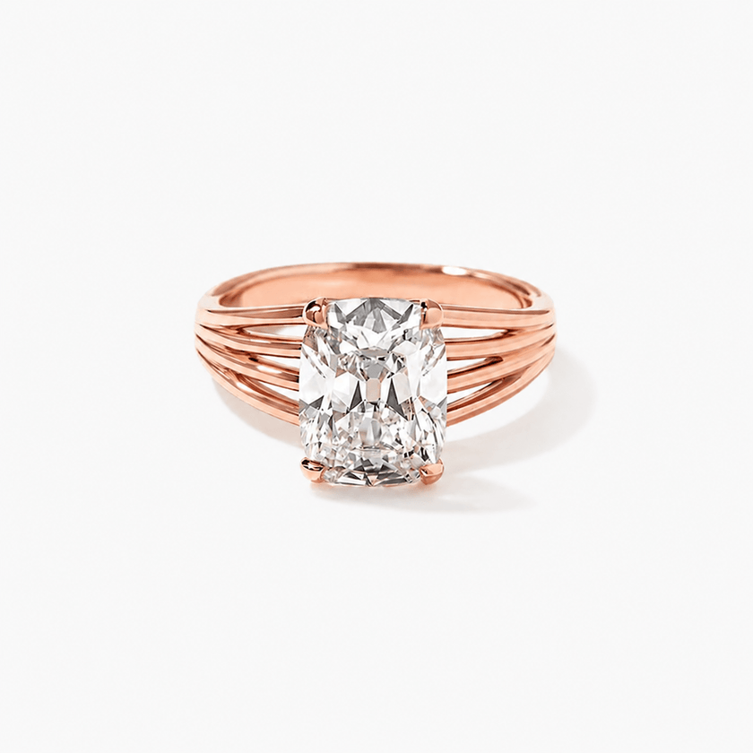 3 Carat Elongated Cushion Cut Lab Grown Diamond Solitaire Ring - Mivaan Fine Jewelry