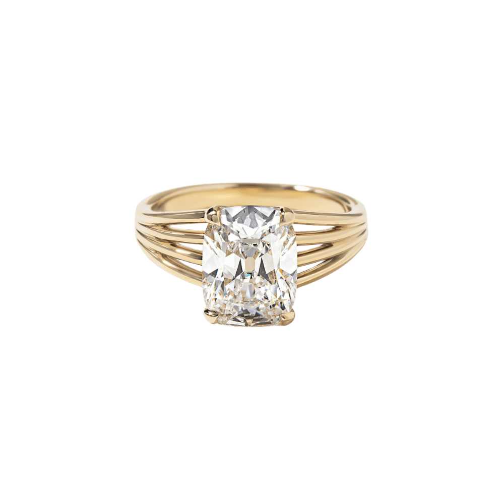 3 Carat Elongated Cushion Cut Lab Grown Diamond Solitaire Ring - Mivaan Fine Jewelry