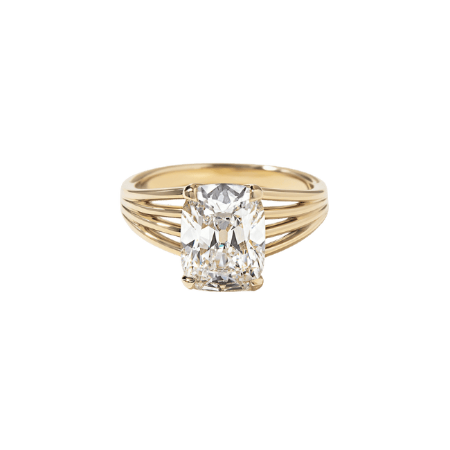 3 Carat Elongated Cushion Cut Lab Grown Diamond Solitaire Ring - Mivaan Fine Jewelry