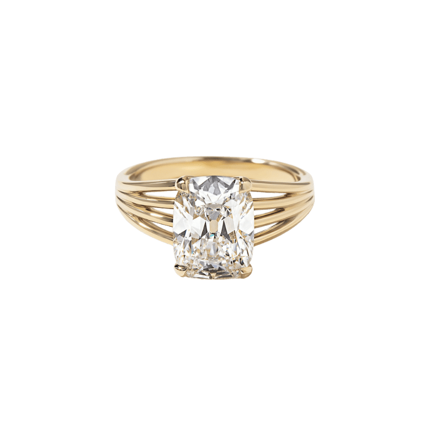 3 Carat Elongated Cushion Cut Lab Grown Diamond Solitaire Ring - Mivaan Fine Jewelry