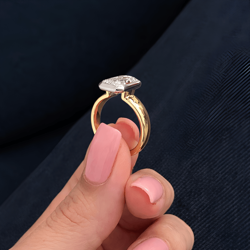 3 Carat Emerald Cut Lab Grown Diamond Bezel Set Ring 14K Solid Gold - Mivaan Fine Jewelry