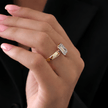 3 Carat Emerald Cut Lab Grown Diamond Bezel Set Ring 14K Solid Gold - Mivaan Fine Jewelry