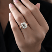 3 Carat Emerald Cut Lab Grown Diamond Bezel Set Ring 14K Solid Gold - Mivaan Fine Jewelry
