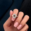 3 Carat Emerald Cut Lab Grown Diamond Bezel Set Ring 14K Solid Gold - Mivaan Fine Jewelry