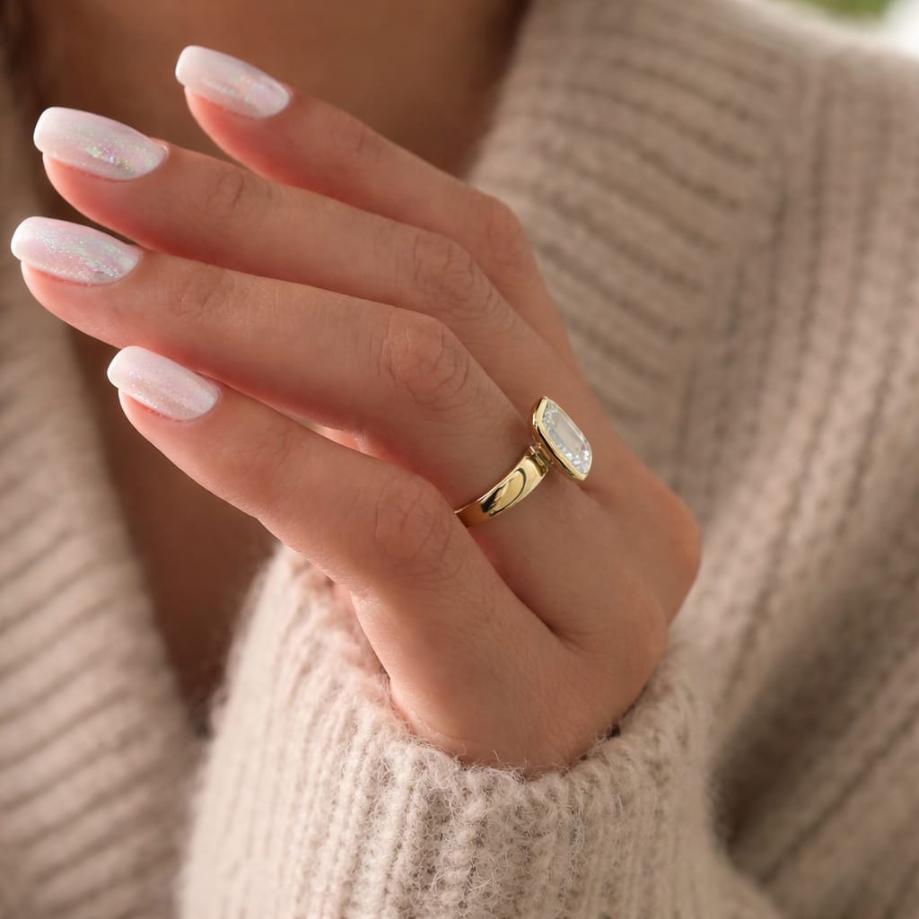 3 Carat Emerald Cut Lab Grown Diamond Ring in 14K Yellow Gold Bezel Setting - Mivaan Fine Jewelry