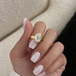 3 Carat Emerald Cut Lab Grown Diamond Ring in 14K Yellow Gold Bezel Setting - Mivaan Fine Jewelry