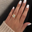 3 Carat Emerald Cut Lab Grown Diamond Ring in 14K Yellow Gold Bezel Setting - Mivaan Fine Jewelry