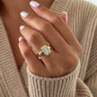3 Carat Emerald Cut Lab Grown Diamond Ring in 14K Yellow Gold Bezel Setting - Mivaan Fine Jewelry