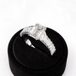 3 Carat Emerald Cut Lab Grown Diamond Ring with Side Stones - Mivaan Fine Jewelry