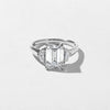 3 Carat Emerald Cut Lab Grown Diamond Three Stone Ring - Mivaan Fine Jewelry