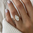 3 Carat Marquise Lab Grown Diamond Minimalist Engagement Ring in Solid Gold - Mivaan Fine Jewelry