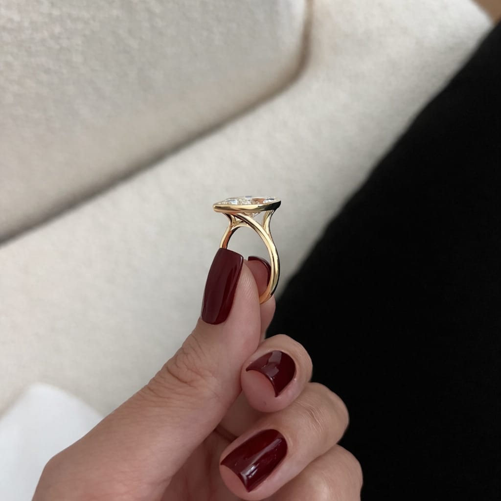 3 Carat Marquise Lab Grown Diamond Ring in 18K Solid Gold - Mivaan Fine Jewelry