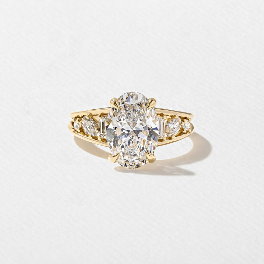 3 Carat Oval Cut Lab Grown Diamond Ring in 14K Solid Gold - Mivaan Fine Jewelry