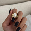 3 Carat Pear Cut Lab Grown Diamond Bezel Ring 14K Yellow Gold - Mivaan Fine Jewelry