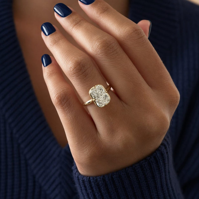 3 Carat Radiant Cut Bezel Set Lab Grown Diamond Ring - Mivaan Fine Jewelry